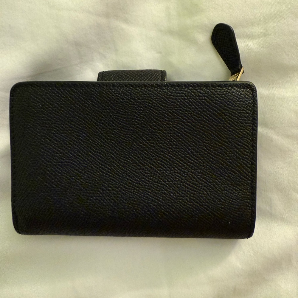 Coach Black Textured Wallet with Gold Logo - Picture 2 of 4